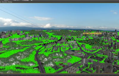 龙岗大运鸟瞰,城市鸟瞰场景3D模型(网盘下载)