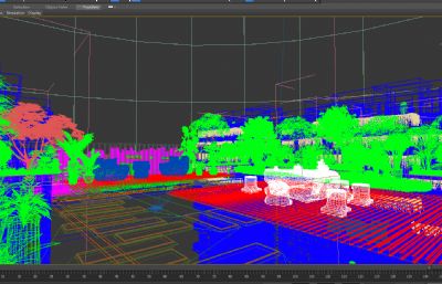 城市楼顶花园,楼顶生态大阳台场景3D模型(网盘下载)