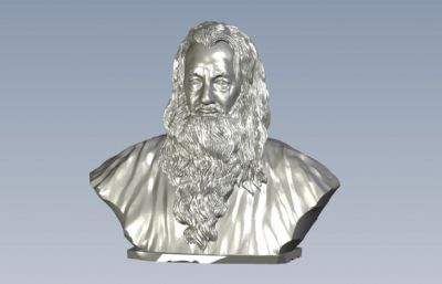 魔戒里的Gandalf甘道夫半身雕像3D打印图纸模型