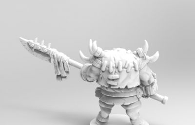 Moblin猪头人战士3D打印图纸模型,STL格式