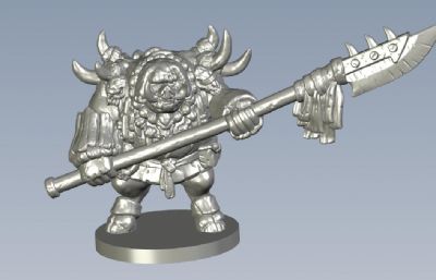 Moblin猪头人战士3D打印图纸模型,STL格式
