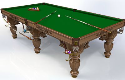 精细台球桌3D模型图纸,Solidworks设计,附STEP(网盘下载）
