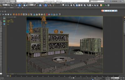 某城市建筑废墟,战争地震废墟场景3D模型