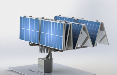 可折叠月球车,卫星太阳能板Solidworks图纸模型