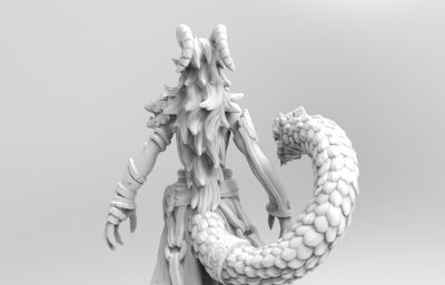 羊头蛇尾战士,兽族怪人3D打印模型