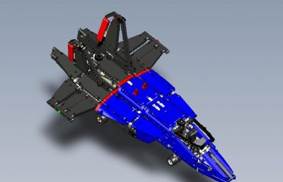 积木拼装战斗机飞机玩具图纸,STP格式