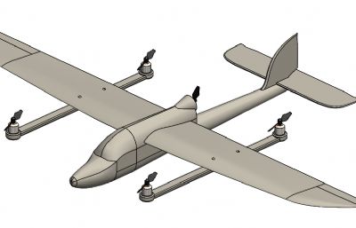 固定翼垂直起降无人机Solidworks图纸模型