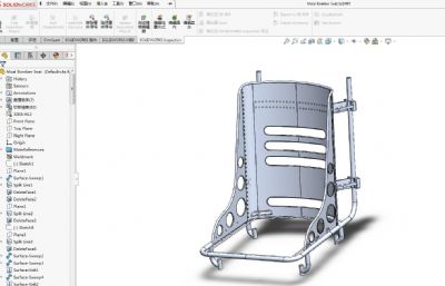 汽车座椅钢架框架结构Solidworks图纸模型