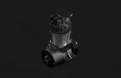 小型燃气发动机,摩托车引擎3D数模图纸