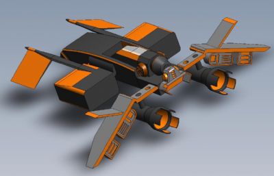 科幻飞车,科幻飞船Solidworks图纸模型