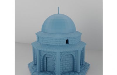 中世纪小型教堂3D打印图纸模型