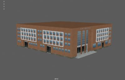 现代建筑-大学生活动中心maya模型,mb,fbx格式