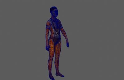 原始人身体绑定maya模型,mb,fbx格式