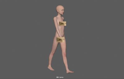 古代小妃子,美女妃子走路动画maya模型