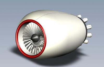 喷气发动机装配模型3D图纸