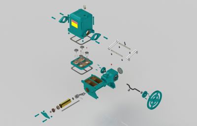 往复泵,循环泵3D数模图纸 Solidworks设计