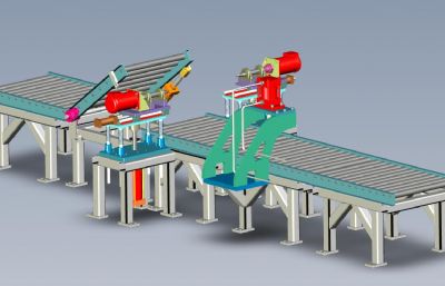 滚轴生产线输送机Solidworks数模图纸