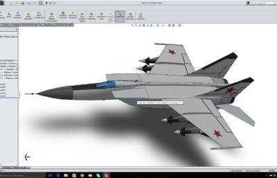 米格-25战斗机Solidworks图纸模型