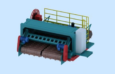 链板式翻堆机,有机肥翻堆机3D模型