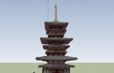 中式古建宝塔SU模型