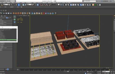 五种施工材料堆场3D模型
