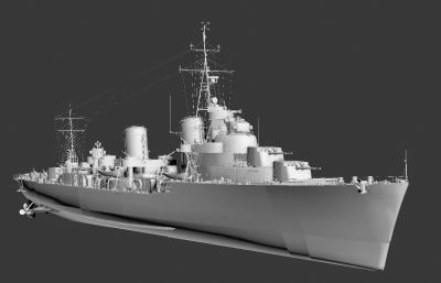 影视级塔什干驱逐舰3D模型