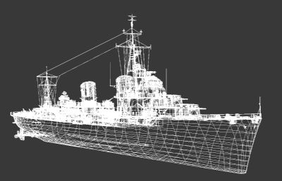影视级塔什干驱逐舰3D模型