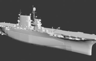 影视级列克星敦号航空母舰3D模型