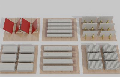 装配式堆场,施工材料堆场3D模型(网盘下载)