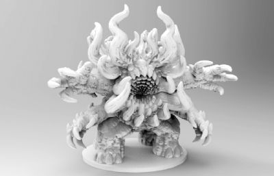 无眼大嘴怪兽3D打印图纸模型