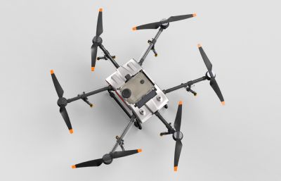 六翼无人机,农业无人机,打药无人机3D模型