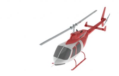 小型直升机,救援直升机3D图纸模型