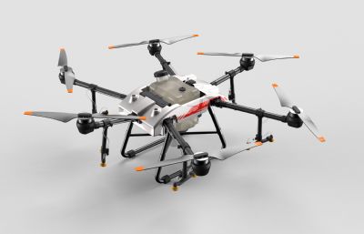 六翼无人机,农业无人机,打药无人机3D模型