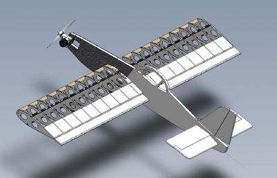 木块拼接飞机航模结构3D图纸