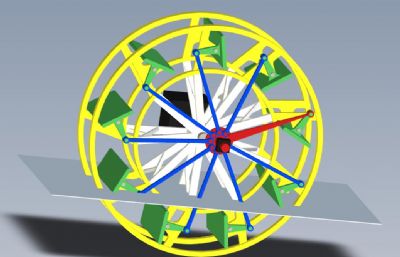 水车桨轮3D图纸模型