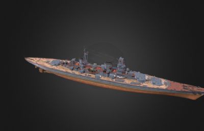 苏联喀琅施塔得级战列巡洋舰模型,OBJ格式