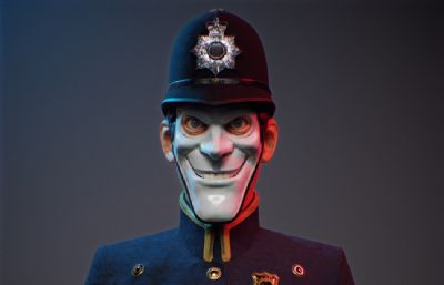 卡通英伦警察模型,FBX格式+八猴文件