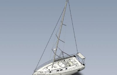 豪华帆船,游艇模型,STEP格式