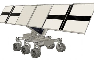 多层太阳能折叠板月球车STEP格式模型