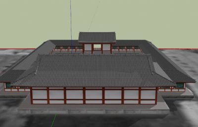 玄奘三藏院,古建院落SKP模型