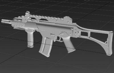 G36C突击步枪游戏道具FBX模型