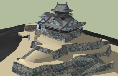 日式寺庙SKP模型