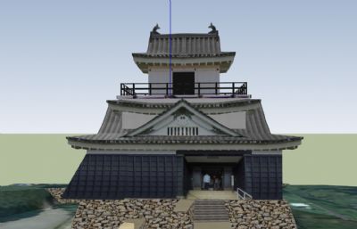 日式山城公墓SU模型