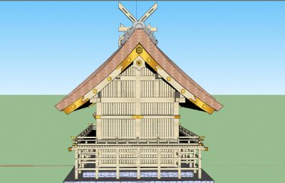日式住宅木屋SKP模型