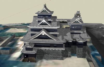 日本山城遗址SU模型