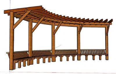公园环形长凳SKP模型