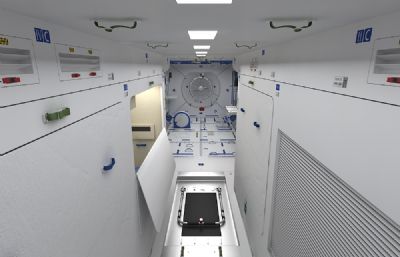 高细节天和号核心舱(中国天宫空间站)内部结构3D模型源文件,MAX,FBX格式
