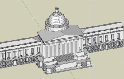 欧式白宫政府大楼建筑SU模型