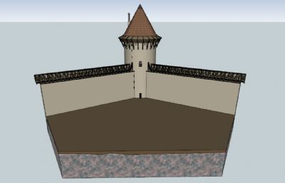 欧式城墙SU模型