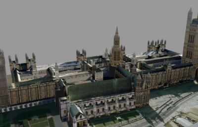 英国以泰晤士河议会大厦SU模型